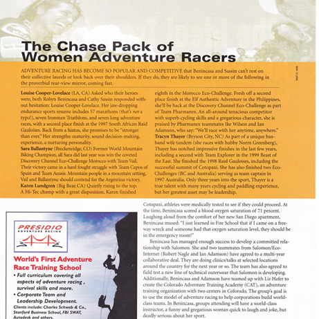 The Chase Pack of Adventure Racers