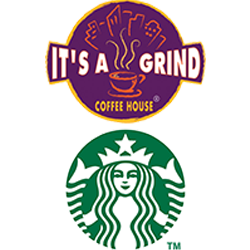 It's a Grind Coffee House & Starbucks logo